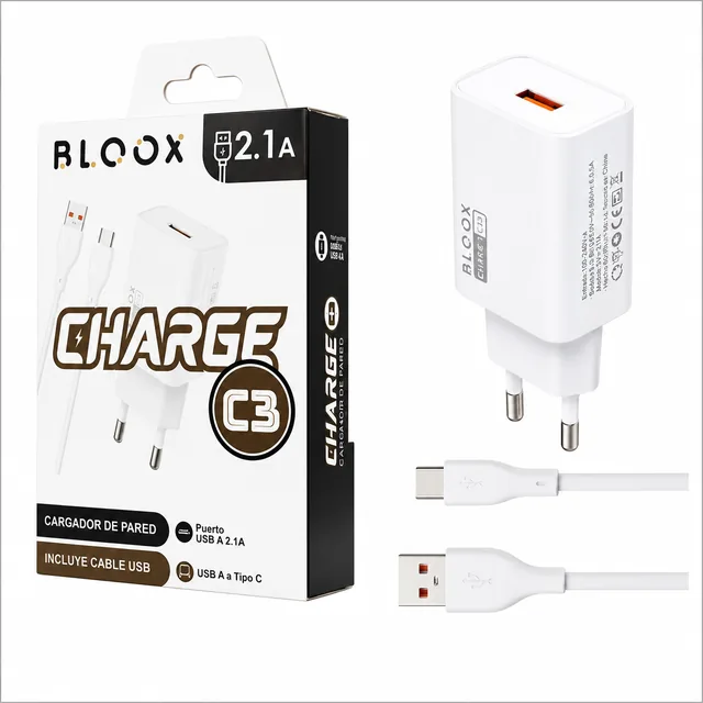 Cargador BLOOX Tipo C 2.1A