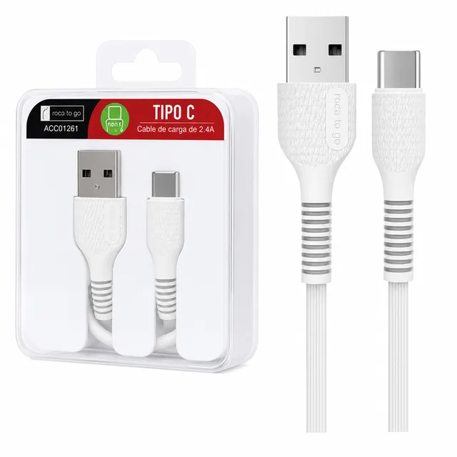 Cable de Datos ROCA TO GO USB A a USB C Blanco