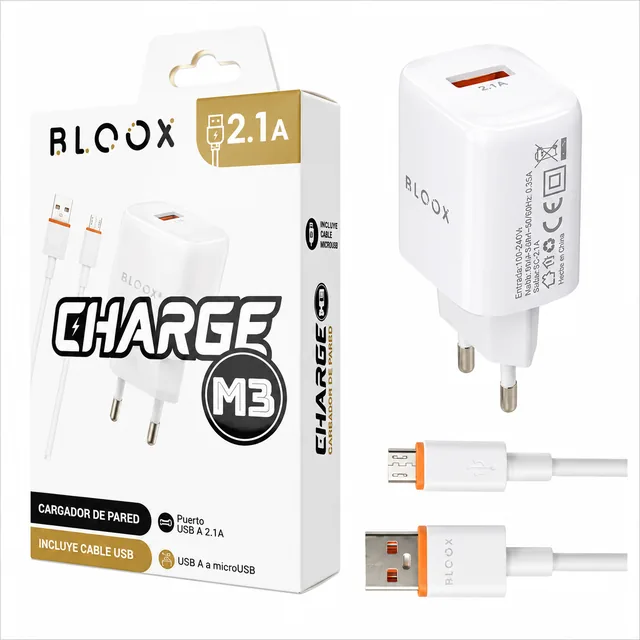 Cargador BLOOX MicroUSB 2.1A